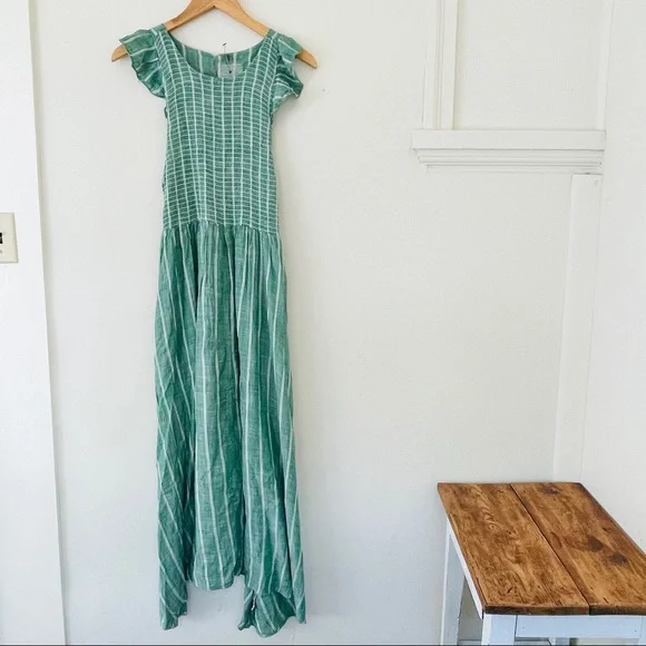 Free People Butterflies Chambray Midi Dress - Green - Picture 6 of 9